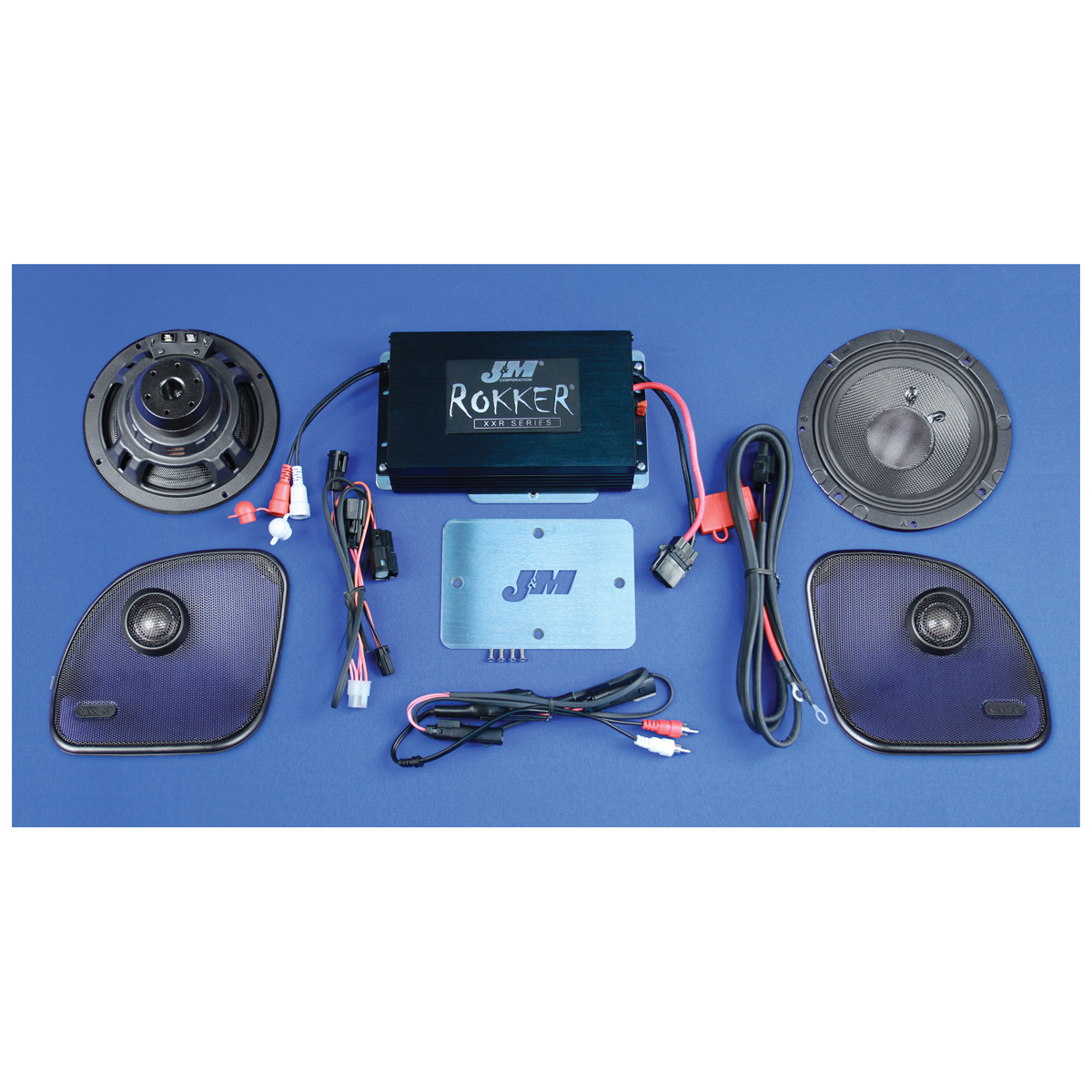 J&M Stage-5 Rokker XXR Custom 350w 2-Speaker/Amplifier Install Kit