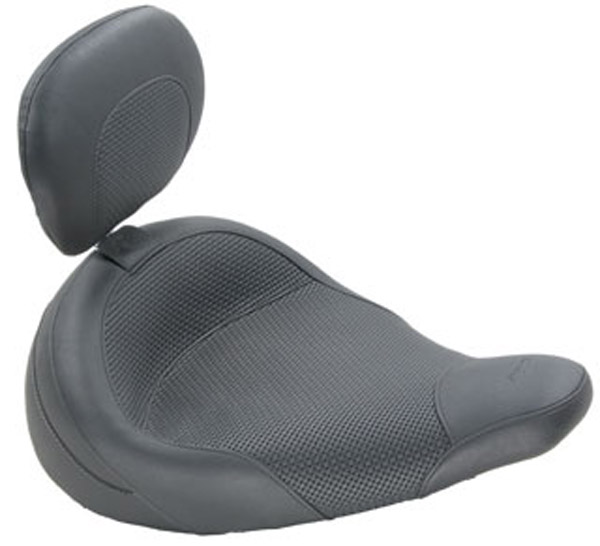 Mustang Textured Police Air Ride Solo Seat with Driver Backrest