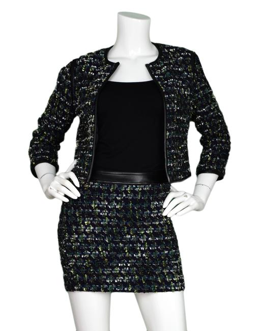 10 Crosby Derek Lam  Navy Tweed Herringbone Jacket/Skirt Set Skirt Suit