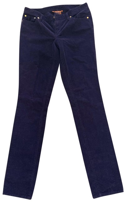 Tory Burch Purple And Gold Corduroy Super Pants - ezflashsale