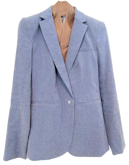 Veronica Beard Blue Camel Jacket And Leather Dicky Pant Suit - ezflashsale
