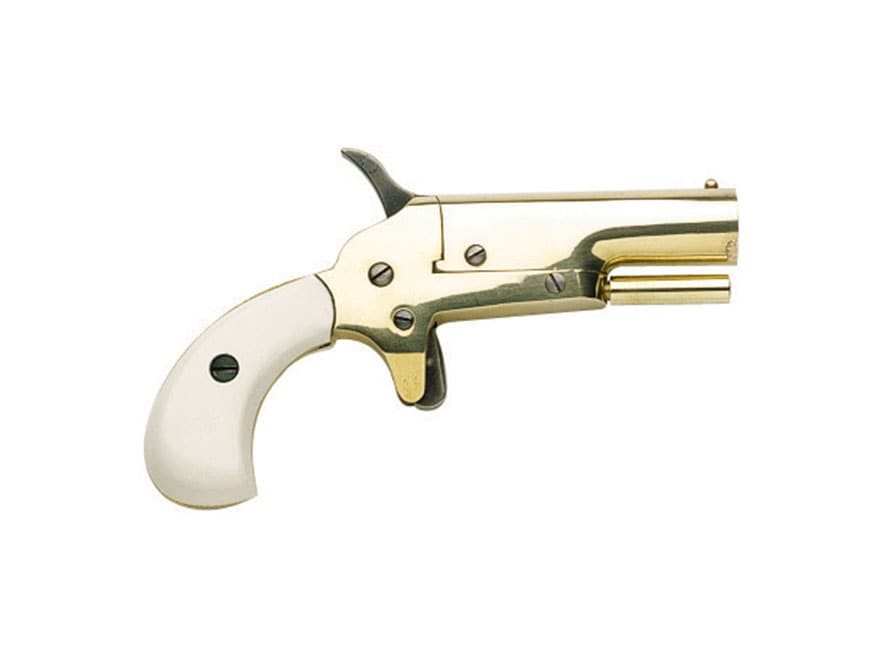 Traditions Vest Pocket Derringer Muzzleloading Pistol 31 Caliber 2.25" Brass Barrel Ivory Grips White